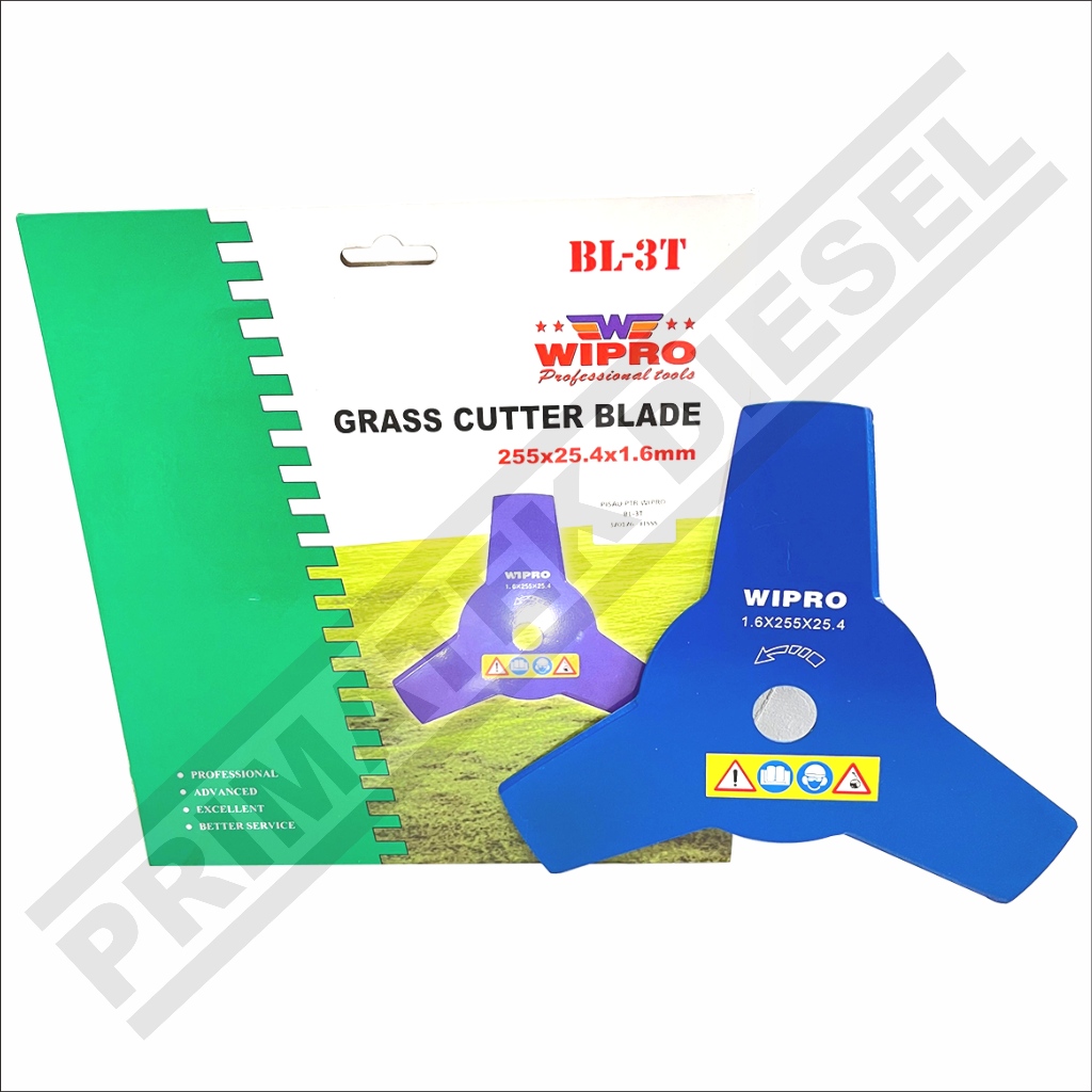 (WIPRO BL-3T) Mata Pisau Potong Rumput Segitiga 255x25.4x1.6mm WIPRO / Blade Cutter Grass Pemotong R