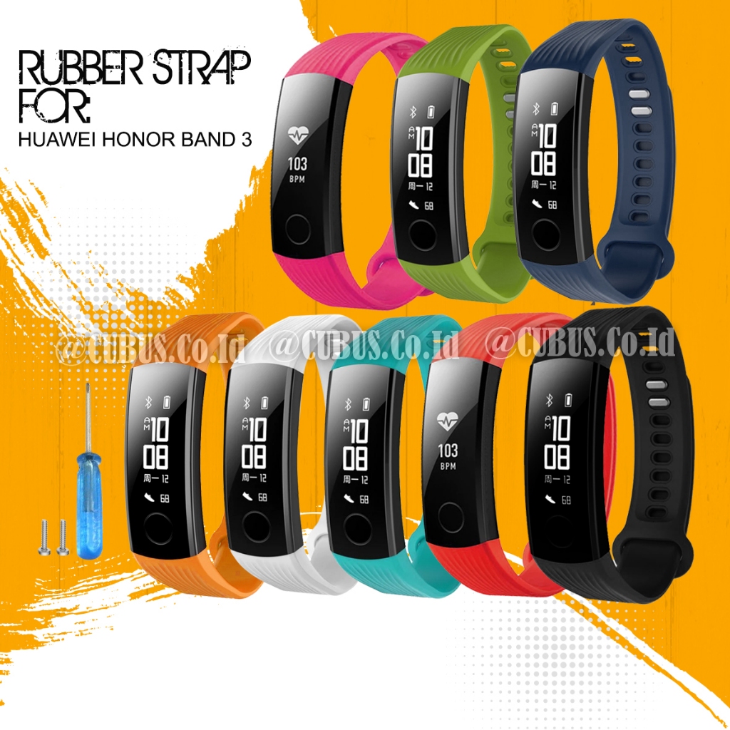 Silikon Strap/Tali jam tangan Rubber FOR HUAWEI HONOR BAND 3