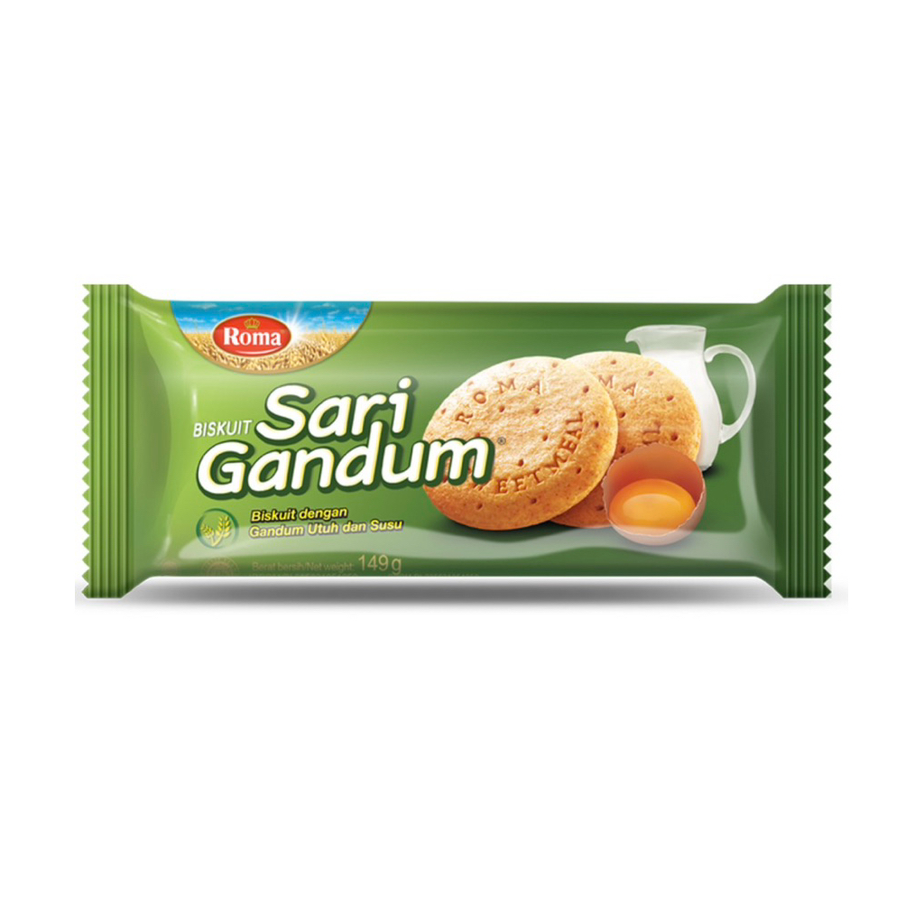 

Roma Sari Gandum Biskuit dilengkapi dengan susu yang Bergizi 149 gr