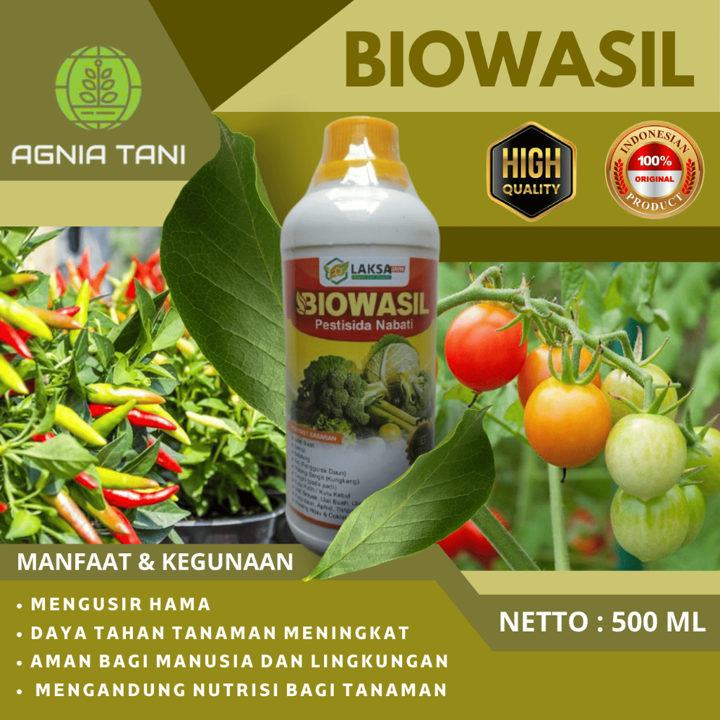 BIOWASIL | Pestisida Nabati Semprot 500ml | Cocok untuk Cabe, Tomat, Mentimun & Terong