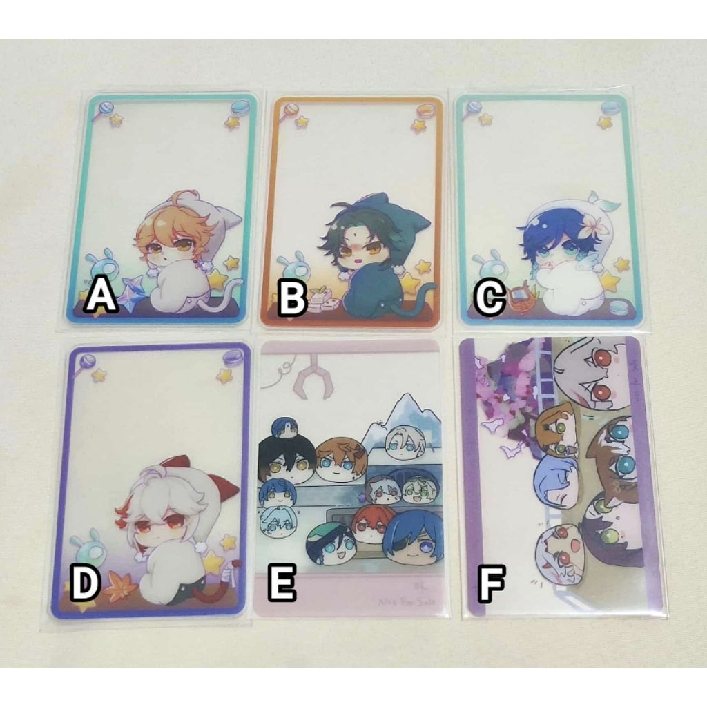 Genshin Impact Fanmerch Clear Card Aether Xiao Venti Kazuha