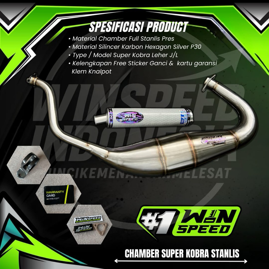 Knalpot Racing Kobra Medium Ninja r ss m kiss Original Win speed