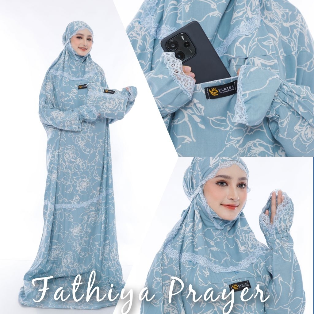 Mukena Terusan Fathiya By Elkisa/Mukena rayon/Mukena Renda/Mukena dewasa/mukena terbaru/mukena syar'
