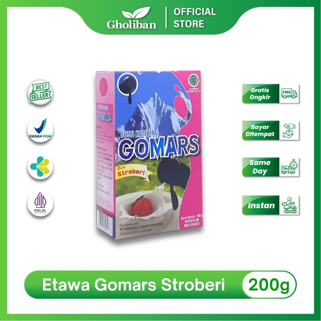 

Susu Kambing Etawa GOMARS Stroberi 200g Susu Tinggi Nutrisi