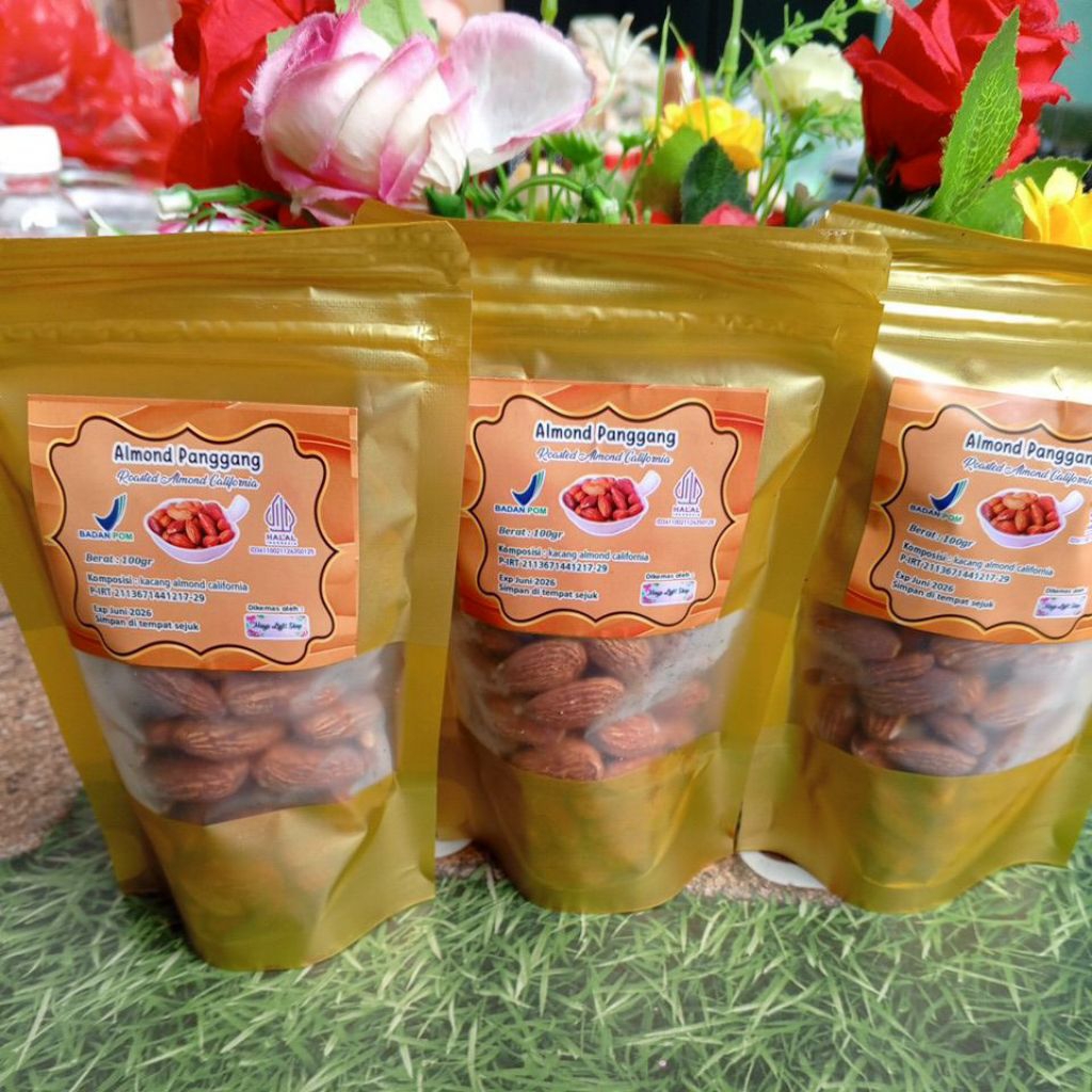 

kacang Almond oven 100gr roasted almond kacang badam superfood asibooster cemilan bumil promil diet keto vegan vegetarian termurah sale