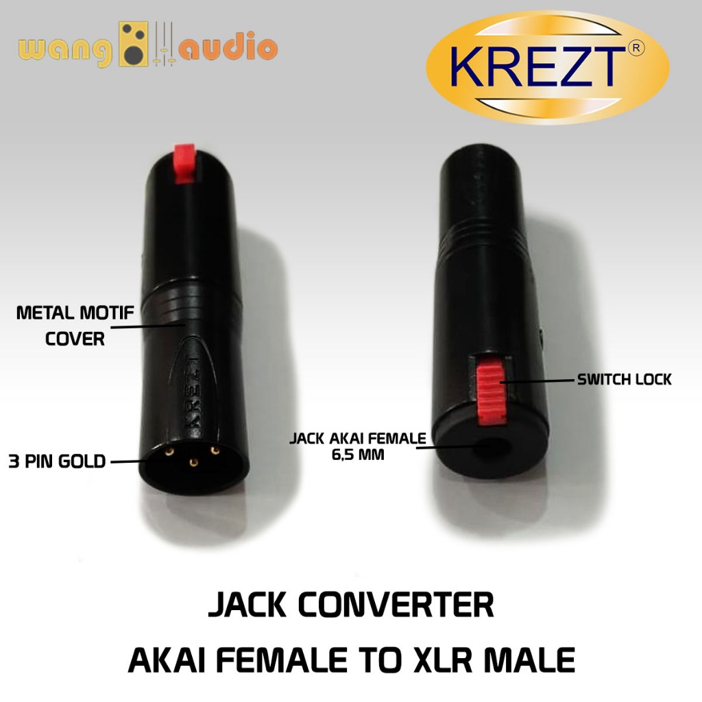 KREZT - JACK CONVERTER AKAI FEMALE 6,5 MM TO XLR MALE 3 PIN - WANG