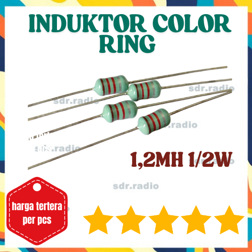 Induktor Axial 1.2MH Induktor Color Ring 1.2 MH 1 watt Kumparan Lilitan 10%