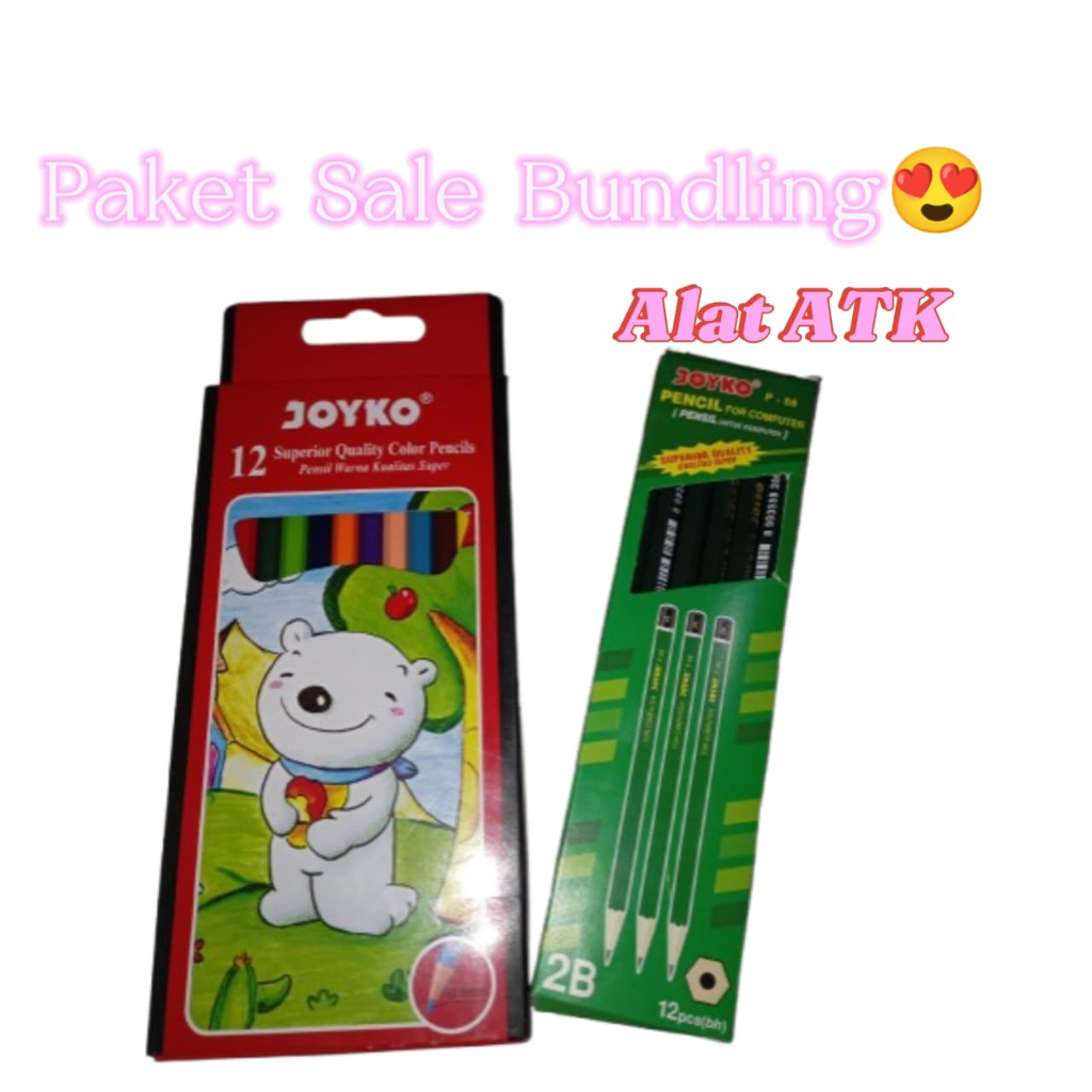 

Paket murah buy 1 get 1 alat tulis sekolah dll pensil 2B joyko + pensil warna joyko cp-1