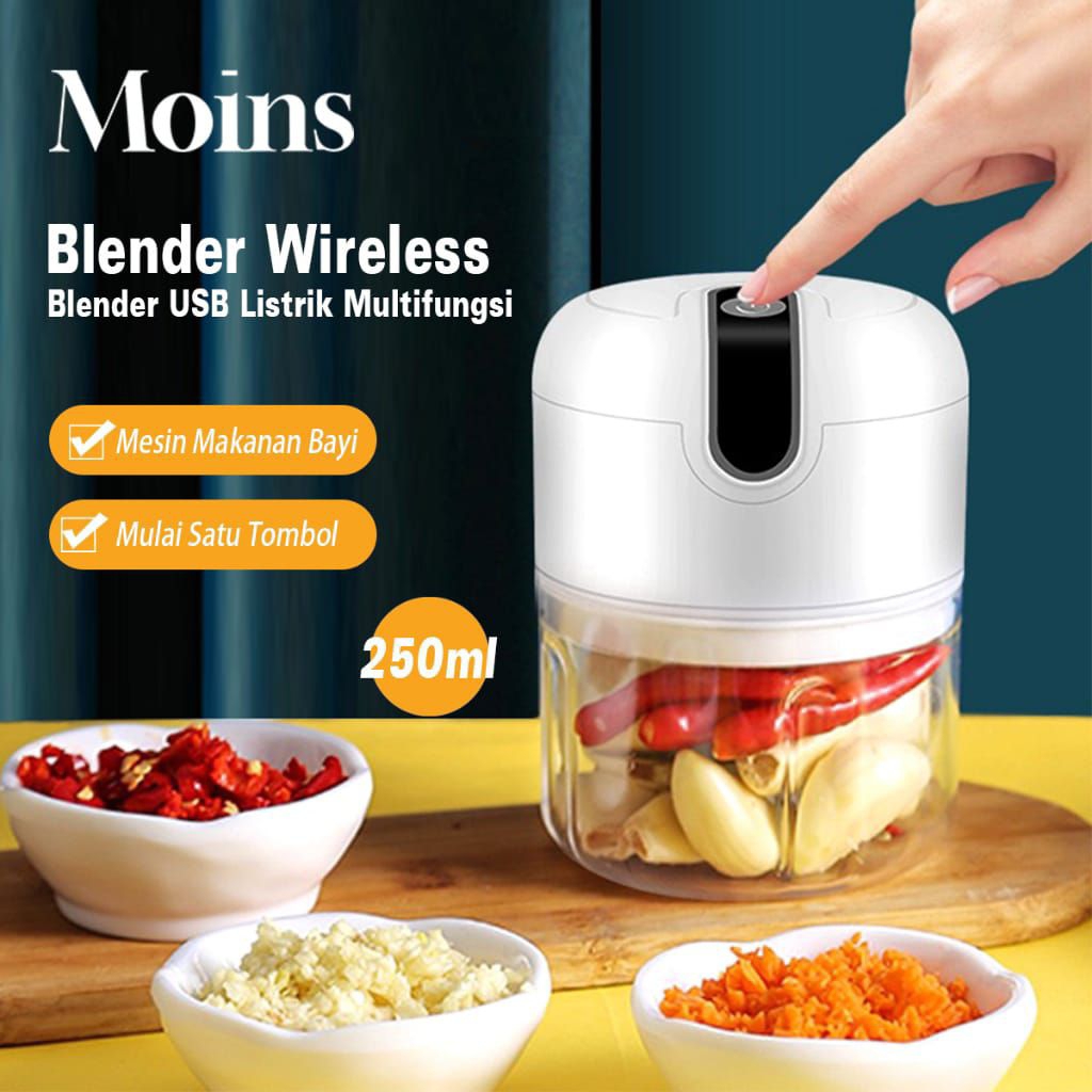 Portable Blender Gilingan Mini - Blender Bumbu dan Daging dengan USB/Mini - Chopper Blender Portable