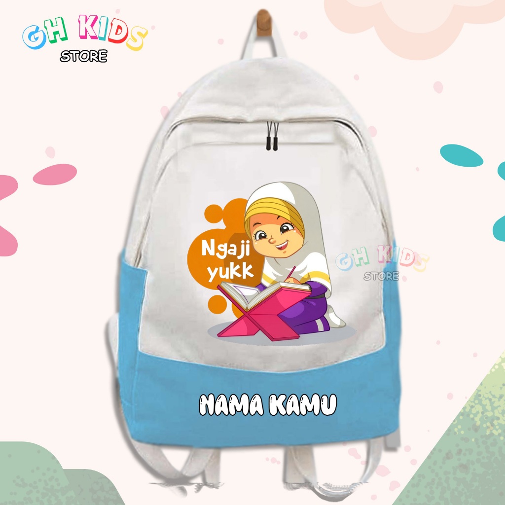 BIG PROMO NEW PRODUCT TAS ANAK NGAJI PEREMPUAN MUSLIMAH BACKPACK TAS ANAK PEREMPUAN NGAJI ISLAMI