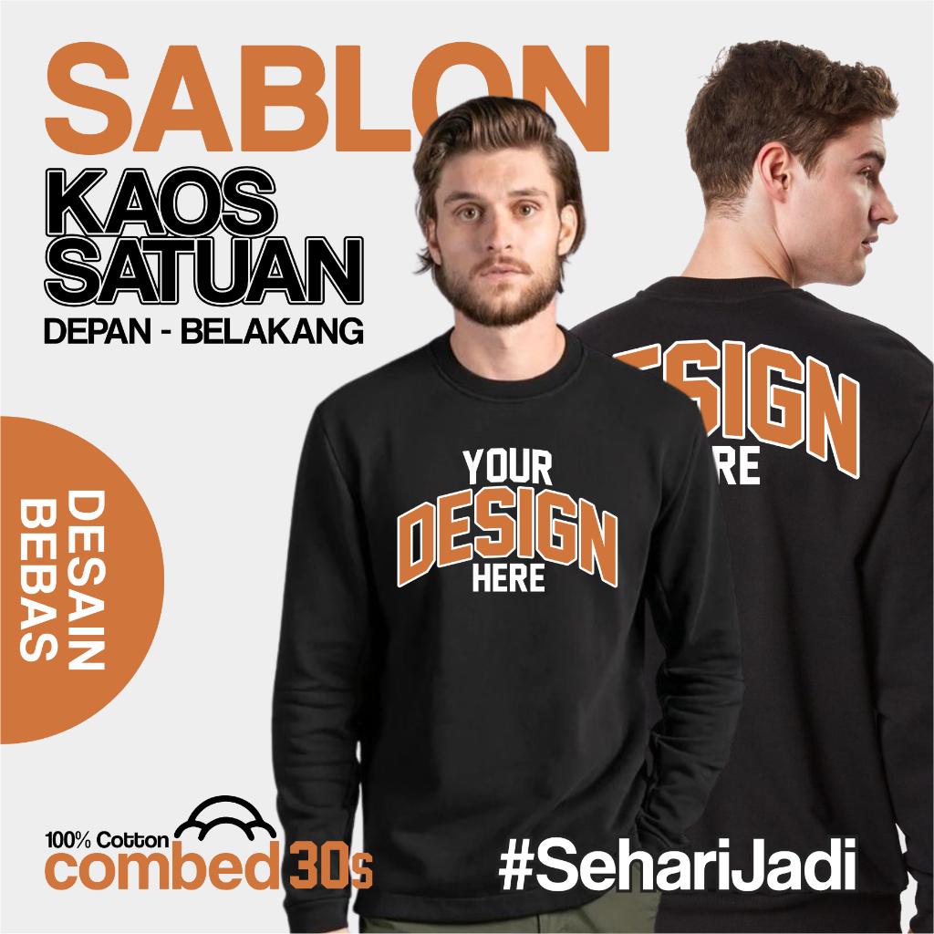 [Sehari Jadi] Sablon Kaos Custom Satuan Desain Suka-suka / Kaos Sablon Custom / Custom Kaos Sablon /