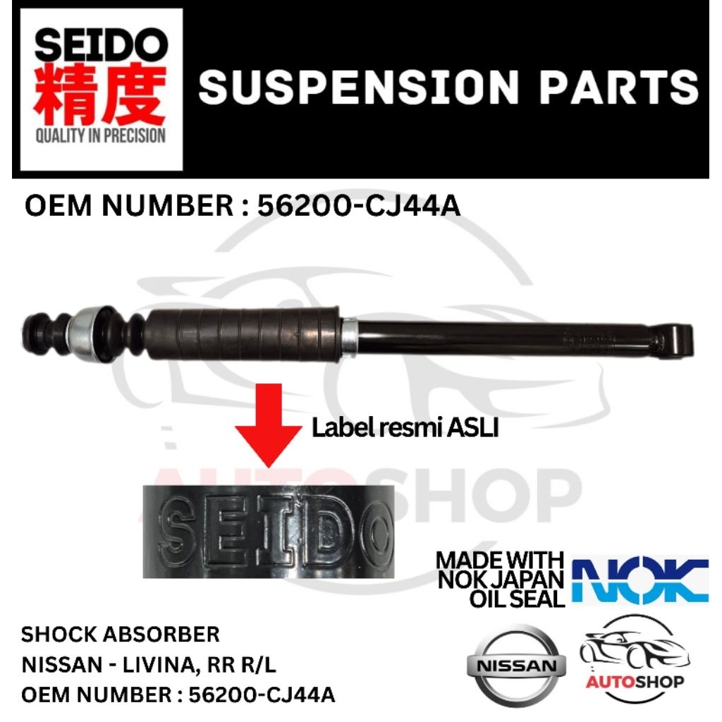 SHOCK BREAKER BELAKANG 56200-CJ44A NISSAN LIVINA SEIDO