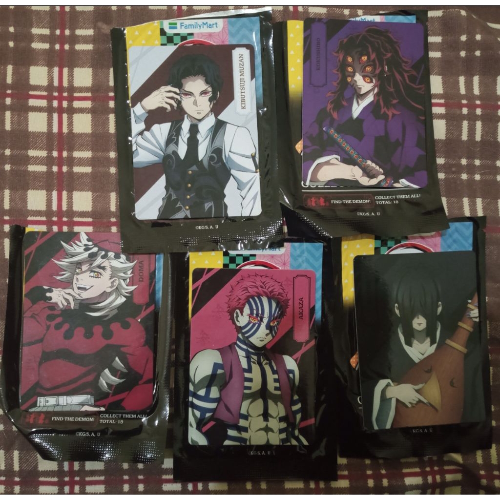 Family Mart X Demon Slayer Kimetsu no Yaiba Card Muzan Kokushibo Doma Akaza Nakime