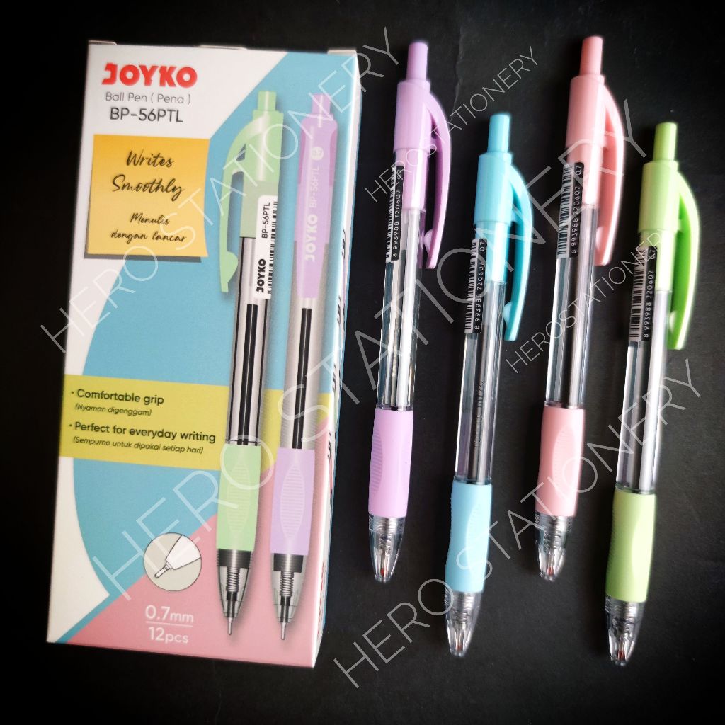 

Pen ballpen joyko comfortable pastel 0.7 mm BP-56PTL . 12 unit