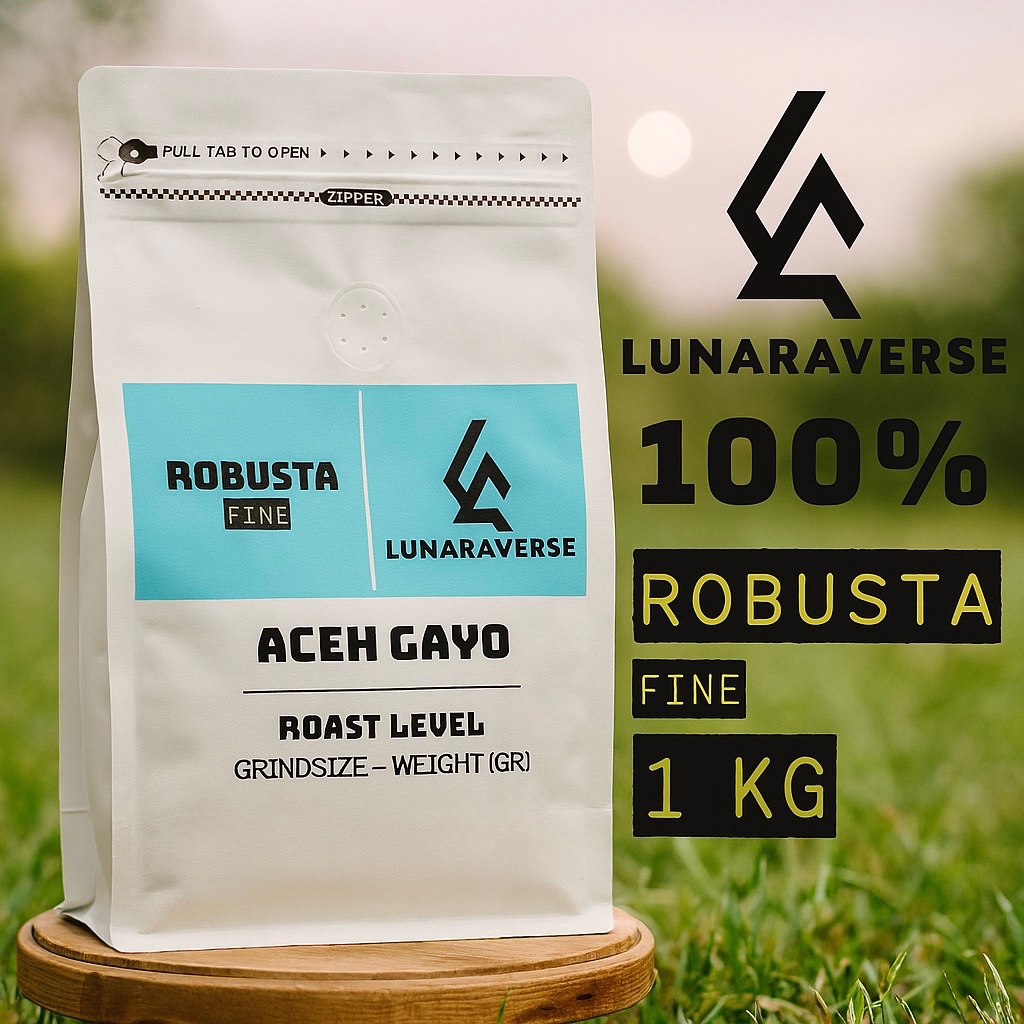 

Lunaraverse Biji Kopi / Bubuk Robusta 1kg - Fine Robusta Aceh Gayo Coffee 1 kg