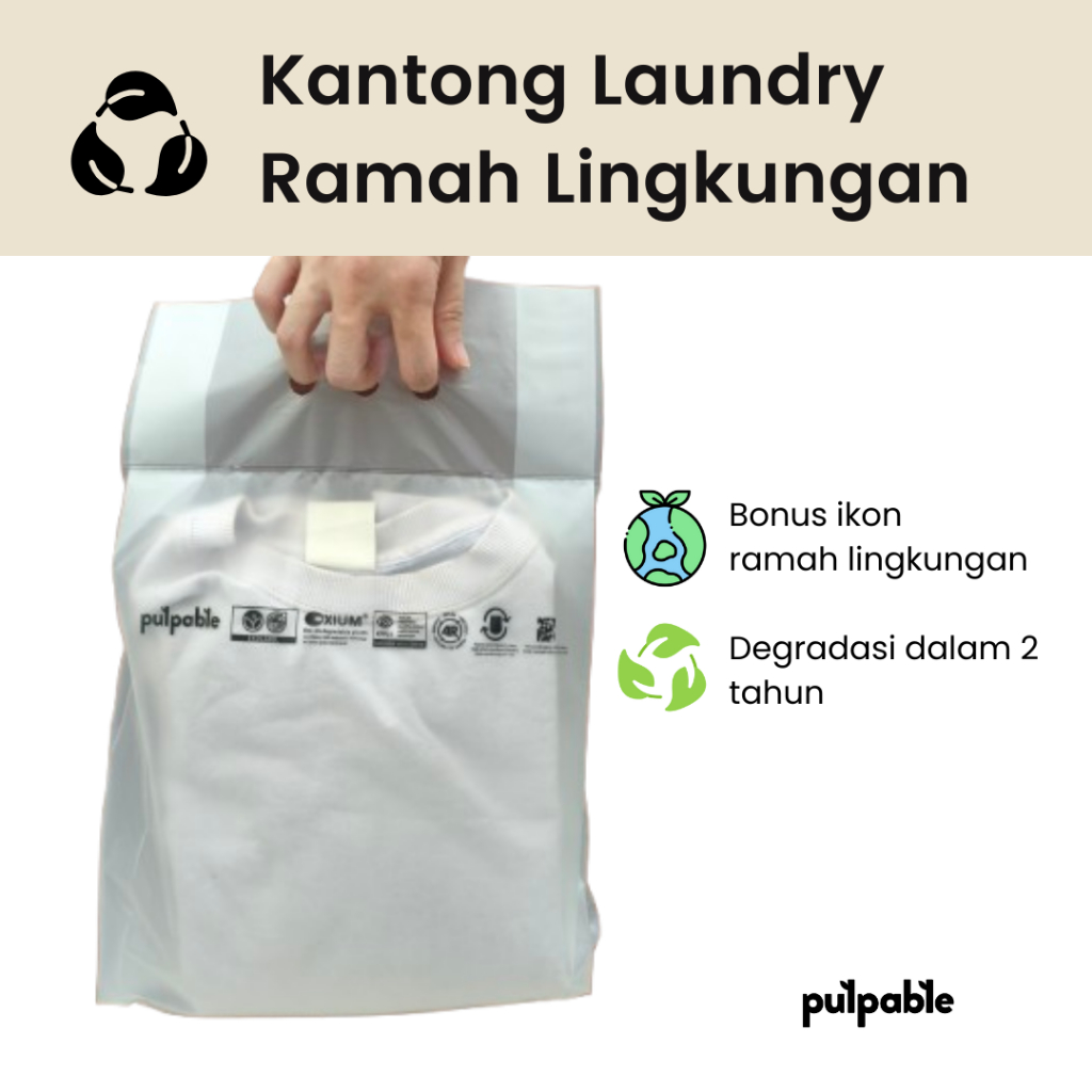 Plastik laundry Biodegradable / Compostable Laundry Bag tas jinjing 3 jari kantong laundry cuci baju