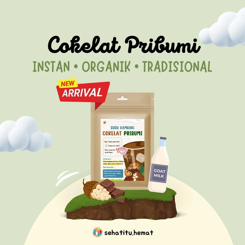 

Susu Kambing Sachet Varian Cokelat Pribumi, 100% Organik Tanpa Bahan Kimia