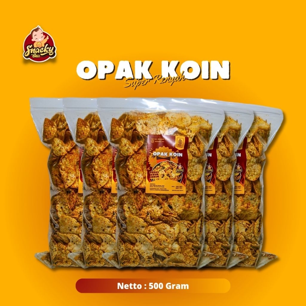 

opak koin pedas daun jeruk 500gr snacky bna
