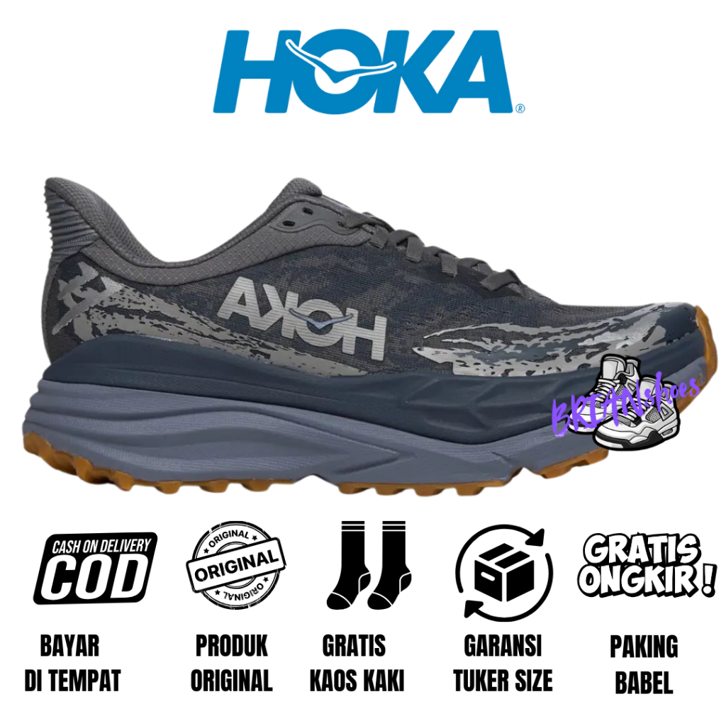 Sepatu Trailrun Hiking Hoka Original Hoka Stinson 7 Dark Grey Original