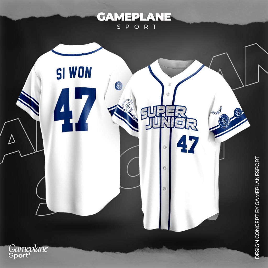 GAMEPLANE -  Kaos Baju Jersey Baseball SUPER JUNIOR SUPER SHOW 10 SIWON Custom Desain Full