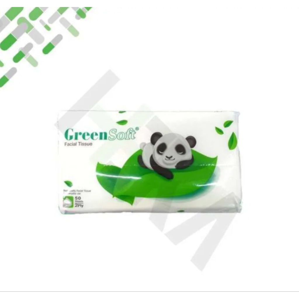 TISSUE, TISU KECIL, TISU 50 LEMBAR, TISU KERING, TISU PANDA, TISSUE GREEN SOFT.