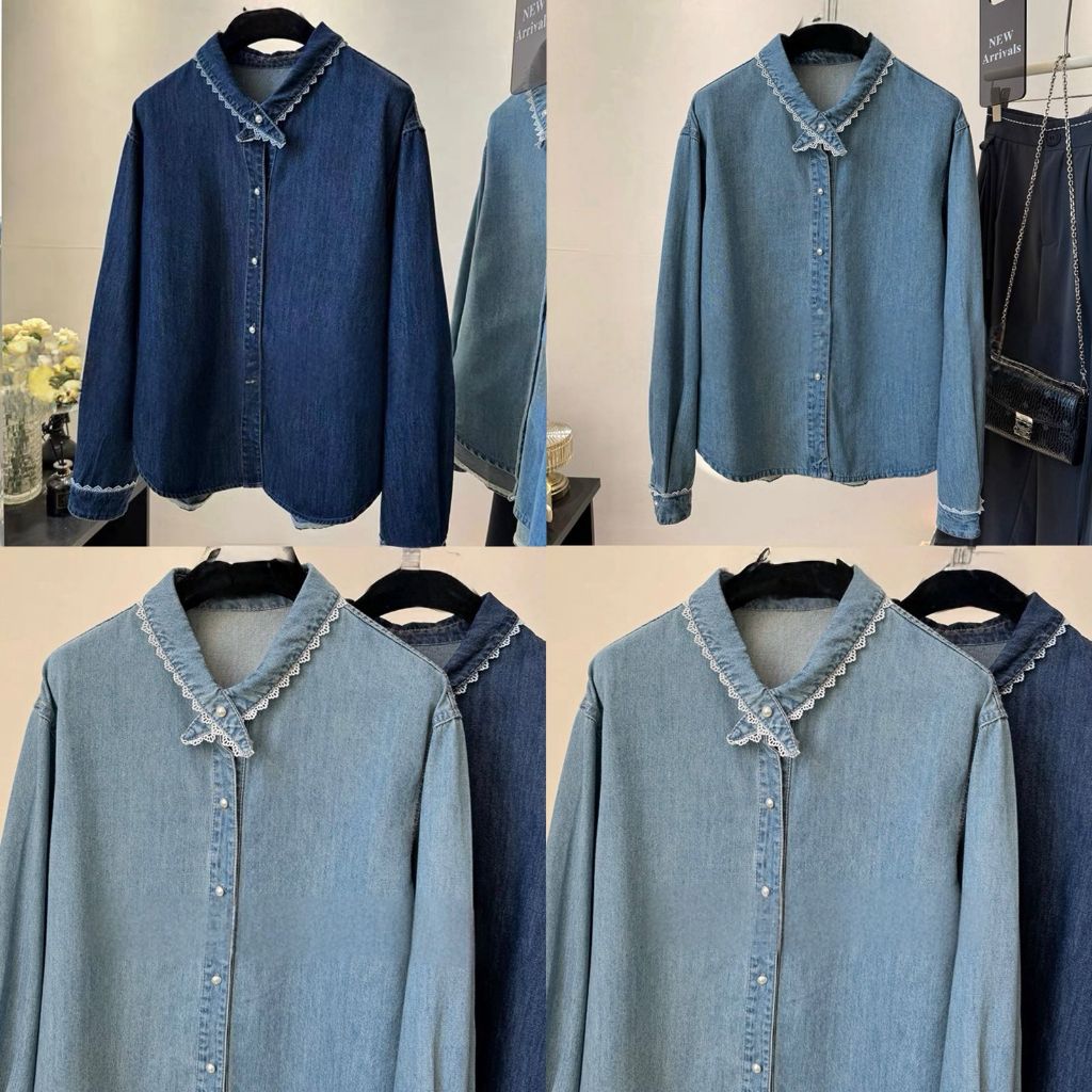 SJM KEMEJA ADELAIDE - DENIM X BRUKAT - LENGAN PANJANG