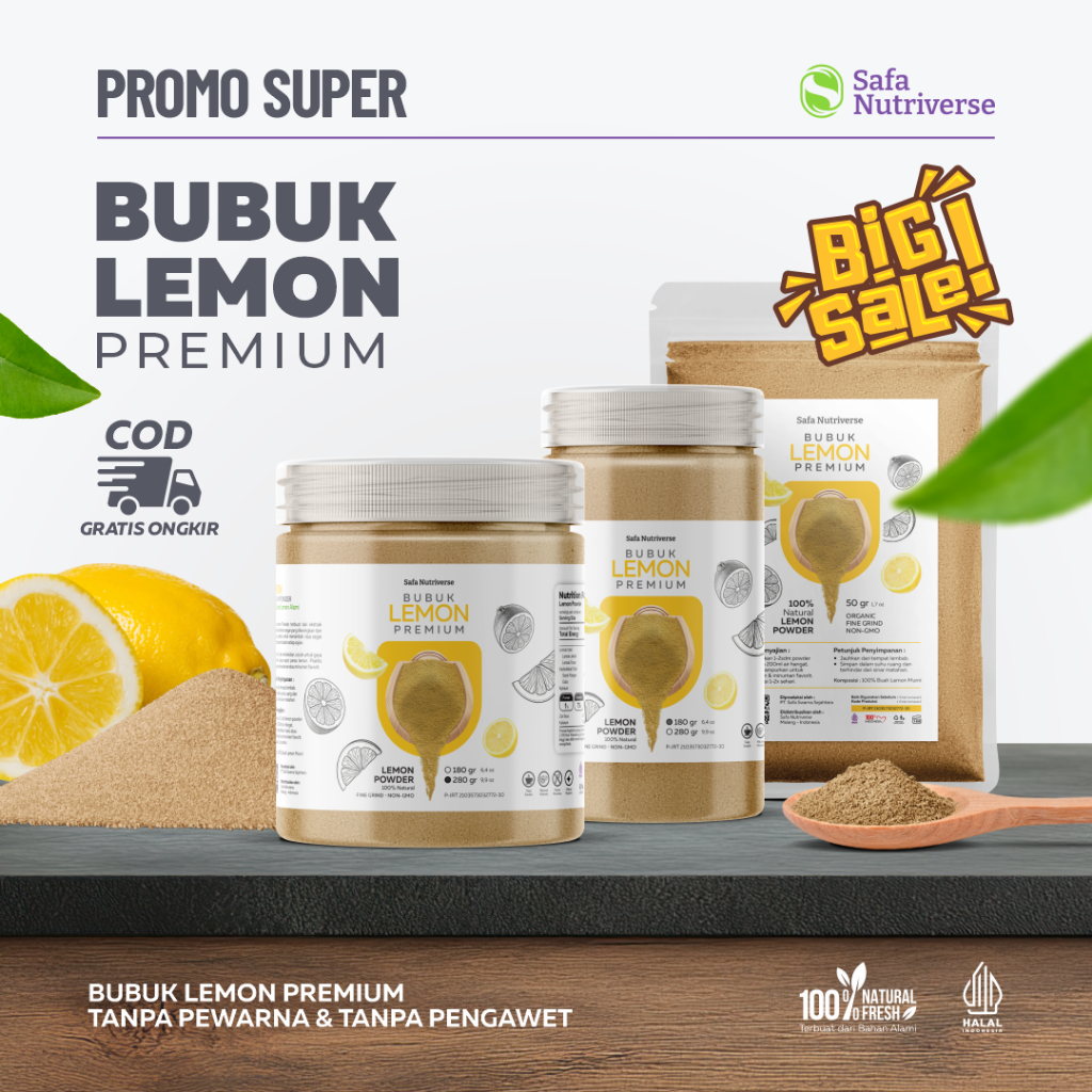 

Lemon Bubuk Lemon Murni Lemon Powder Alami 100% Original Tanpa Campuran Bahan Pokok Bumbu Rempah