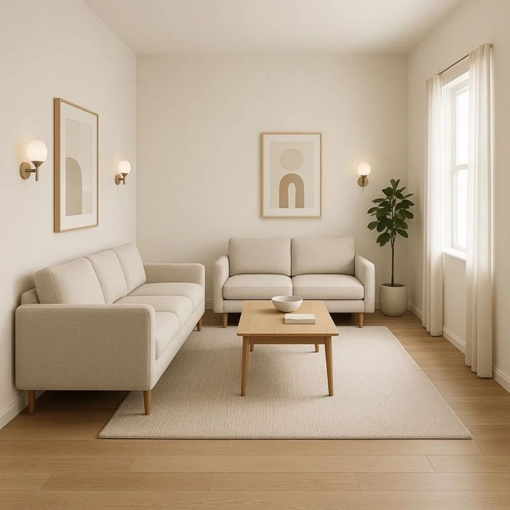 sofa minimalis 3 + 2, sofa kaki kayu, sofa minimalis