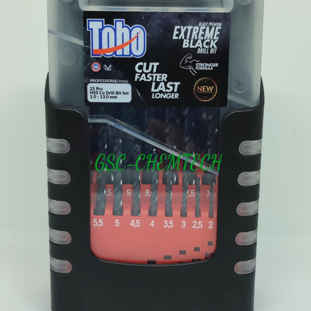 Mata Bor Set HSS Cobalt 1-13MM(25Pcs) Toho (Bisa Besi&Stainless)