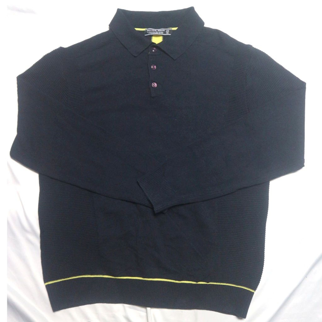 JMB JEAN MICHEL BASQUIAT Golf Half Button Navy Long Polo Shirt Lengan Panjang Knitwear Sweater Sweat