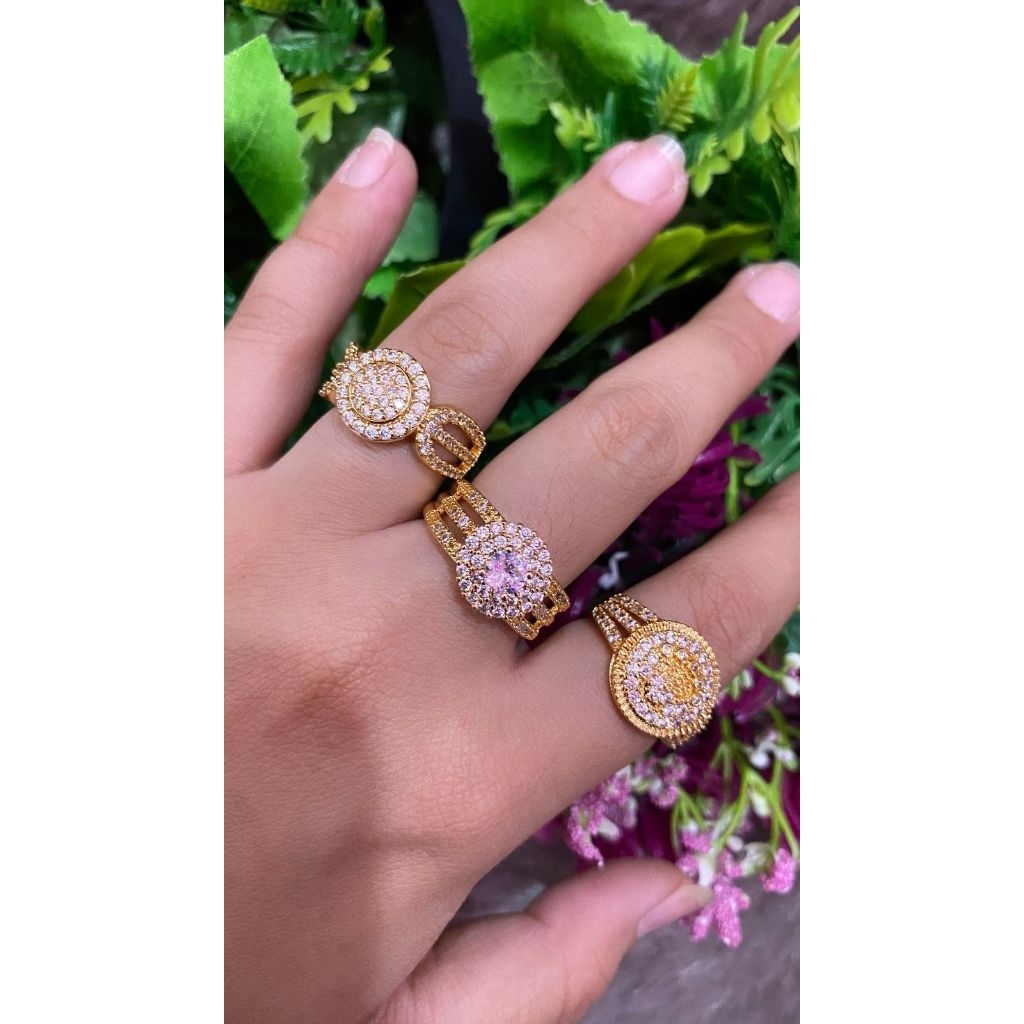 Cincin Berlian Imitasi Mewah / Cincin Wanita