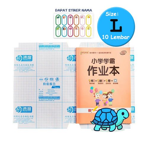 

Sampul Buku Plastik PVC Transparan Tahan Air Anti Sobek Isi 10 Lembar + Stiker Nama - Besar 47x34cm