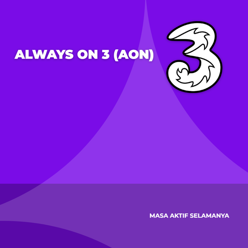 FLASHSALE KUOTA DATA TRI AON(ALWAYS ON) MASA AKTIF UNLIMITED