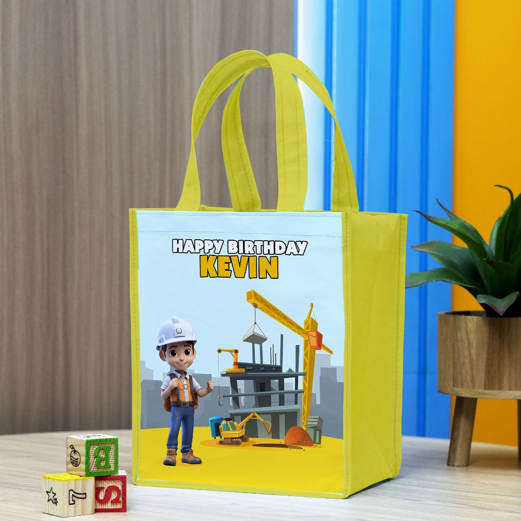 

Tas Ulang Tahun Custom Karakter Excavator Banyak Pilihan Design,Goodie Bag Tas Souvenir Potrait T25 P20