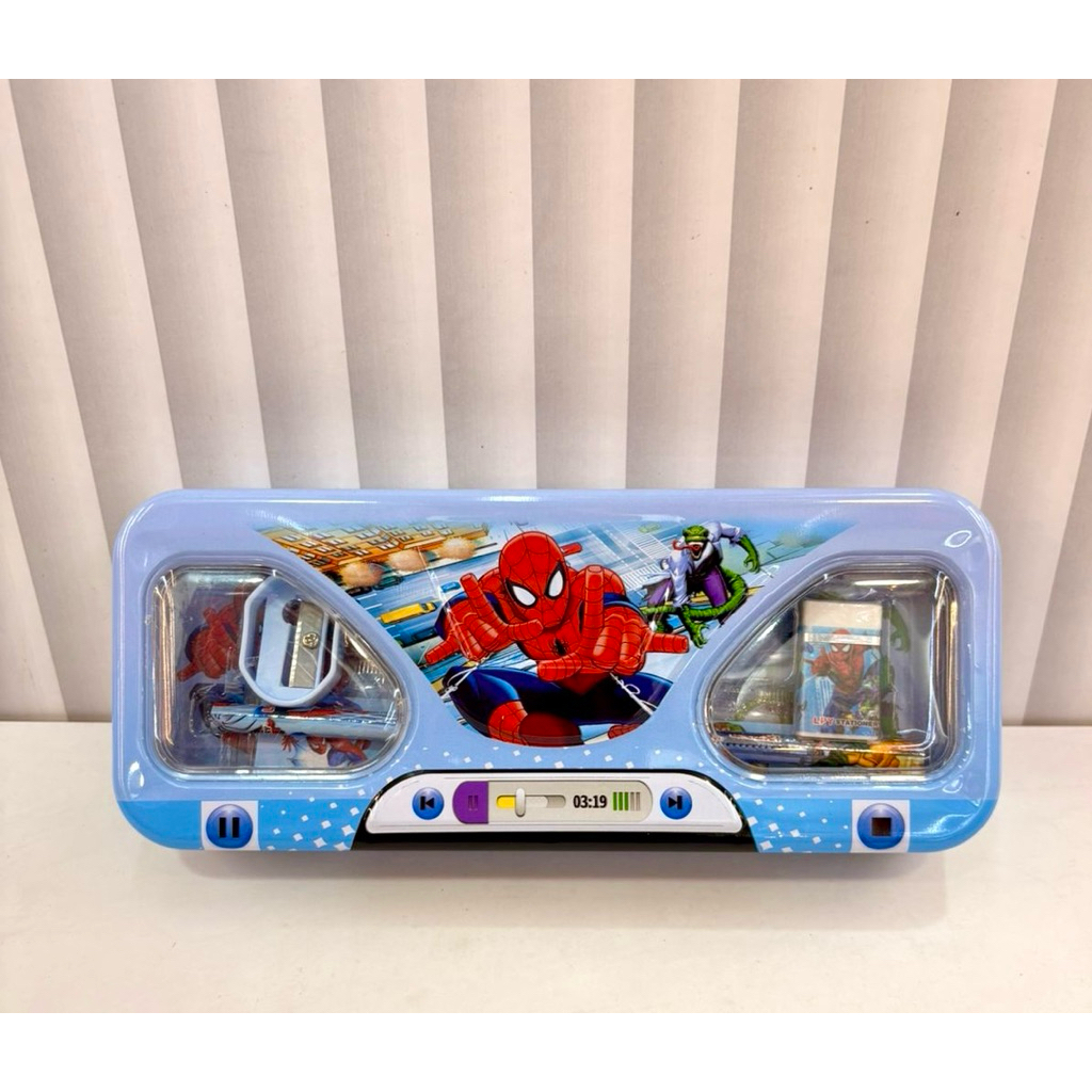 

TEMPAT PINSIL KALENG SET 5in1 KODE 99-3 SPIDERMAN UNICORN SNOW WHITE AVENGERS
