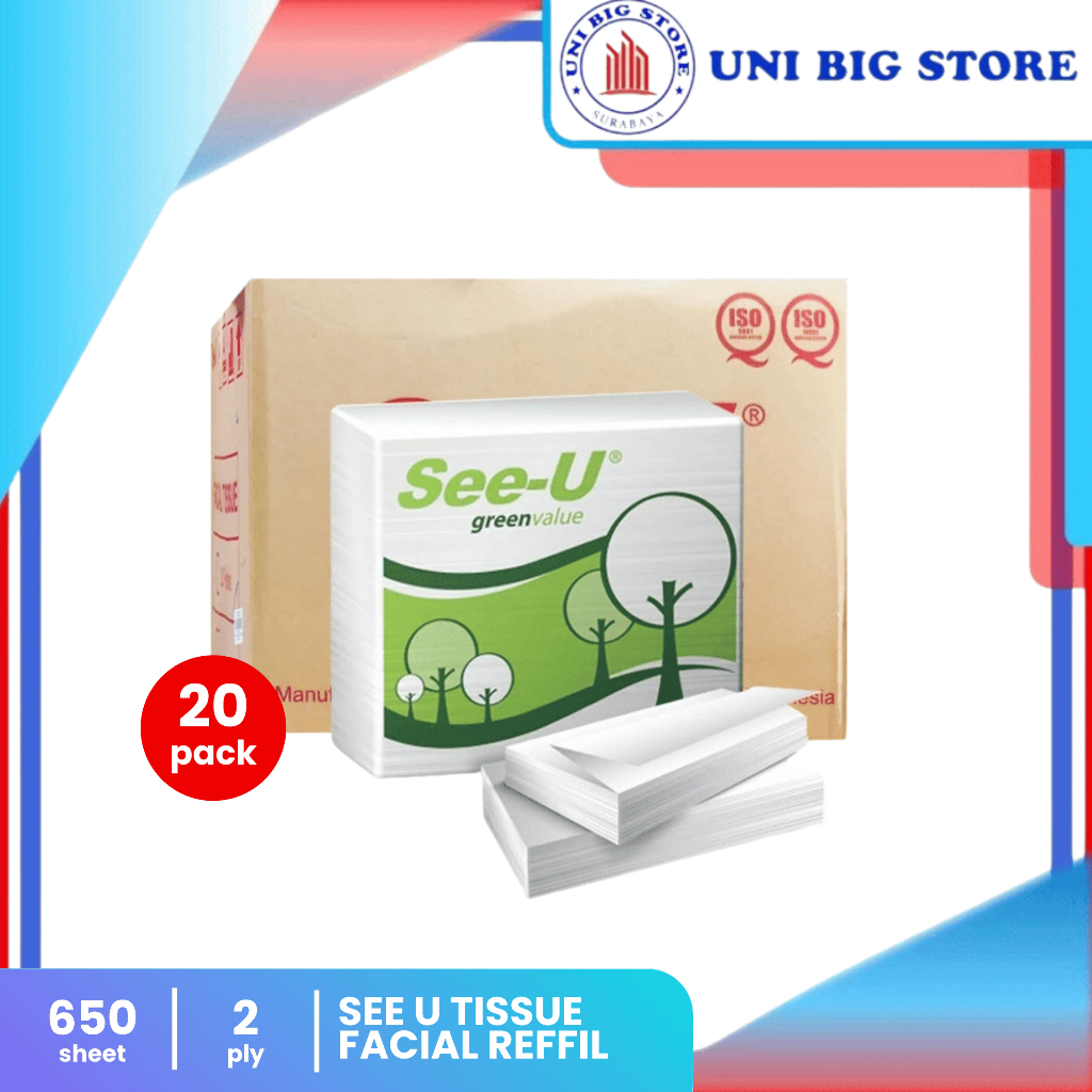 SEE-U SEE U Tissue Facial Refill 650 sheets 20 pcs Tisu Wajah Tangan DUS