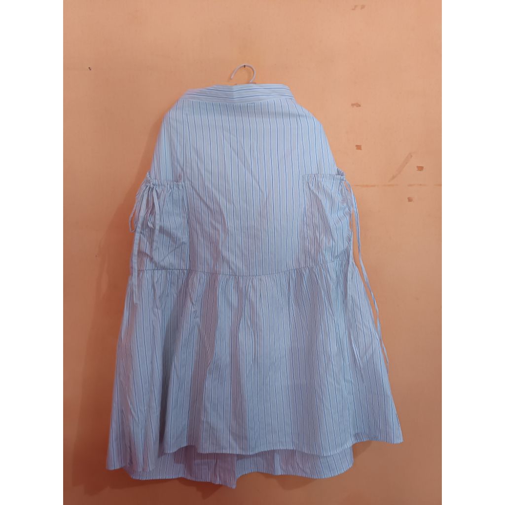 rok panjang motif garis garis