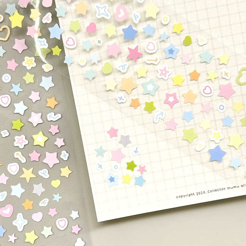 

[35cm] Pastel Sand stars share sticker roll - stiker dekorasi jurnal journaling cute