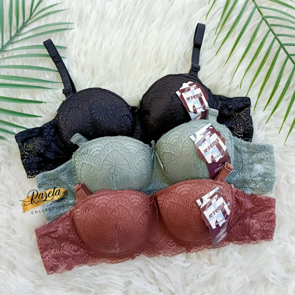 BRA BH WANITA PAKAI KAWAT BUSA TIPIS CUP A KECIL SIZE 34-42