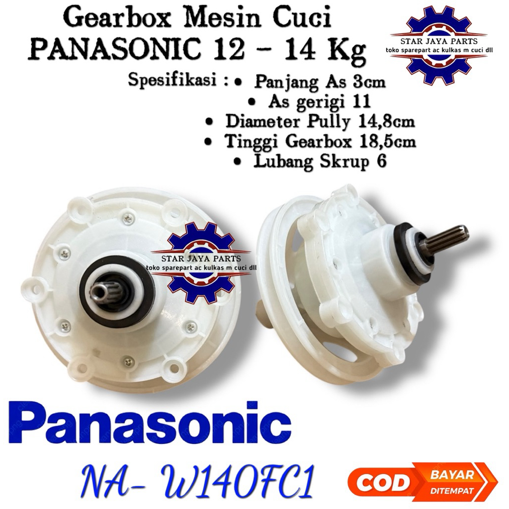 NA-W140FC1 GEARBOX / GIRBOX MESIN CUCI PANASONIC 2 TABUNG PULLY BESAR UKURAN 12-14KG