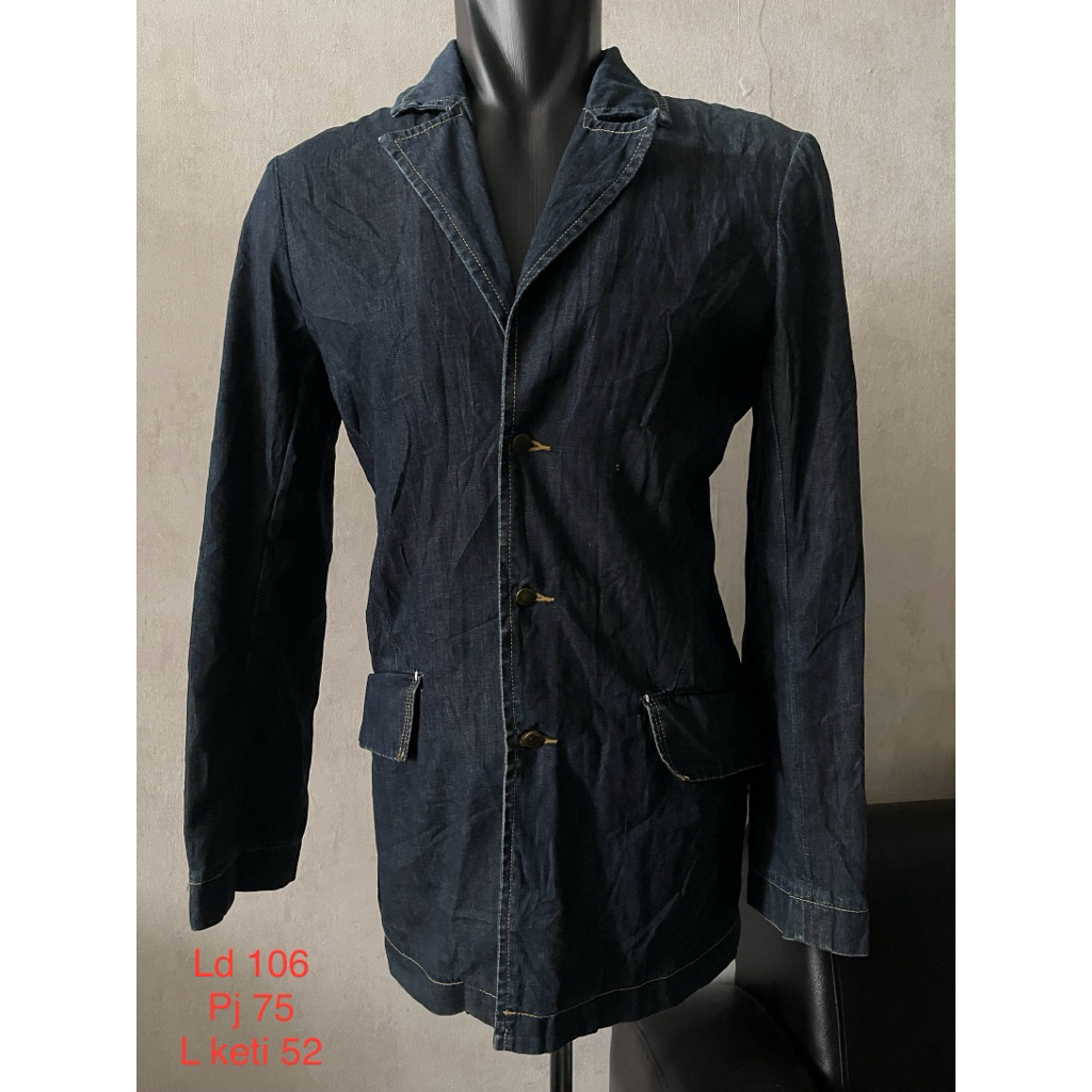 Dapper jeans jaket denim jaket jeans pria model blazer size M
