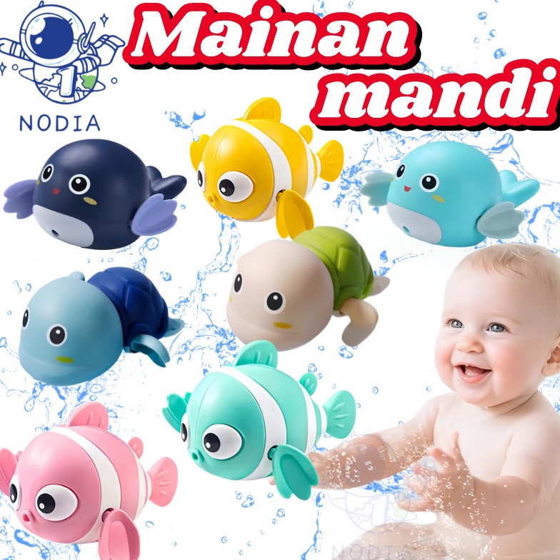 Tren NODIA Bayi Mandi Air Bermain KuraKura Kecil Mainan Air Bermain Hewan Kamar Mandi Jarum Jam