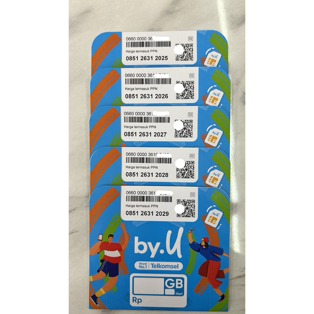 Kartu Perdana Telkomsel by.U edisi nomor tahun kuota 3gb full