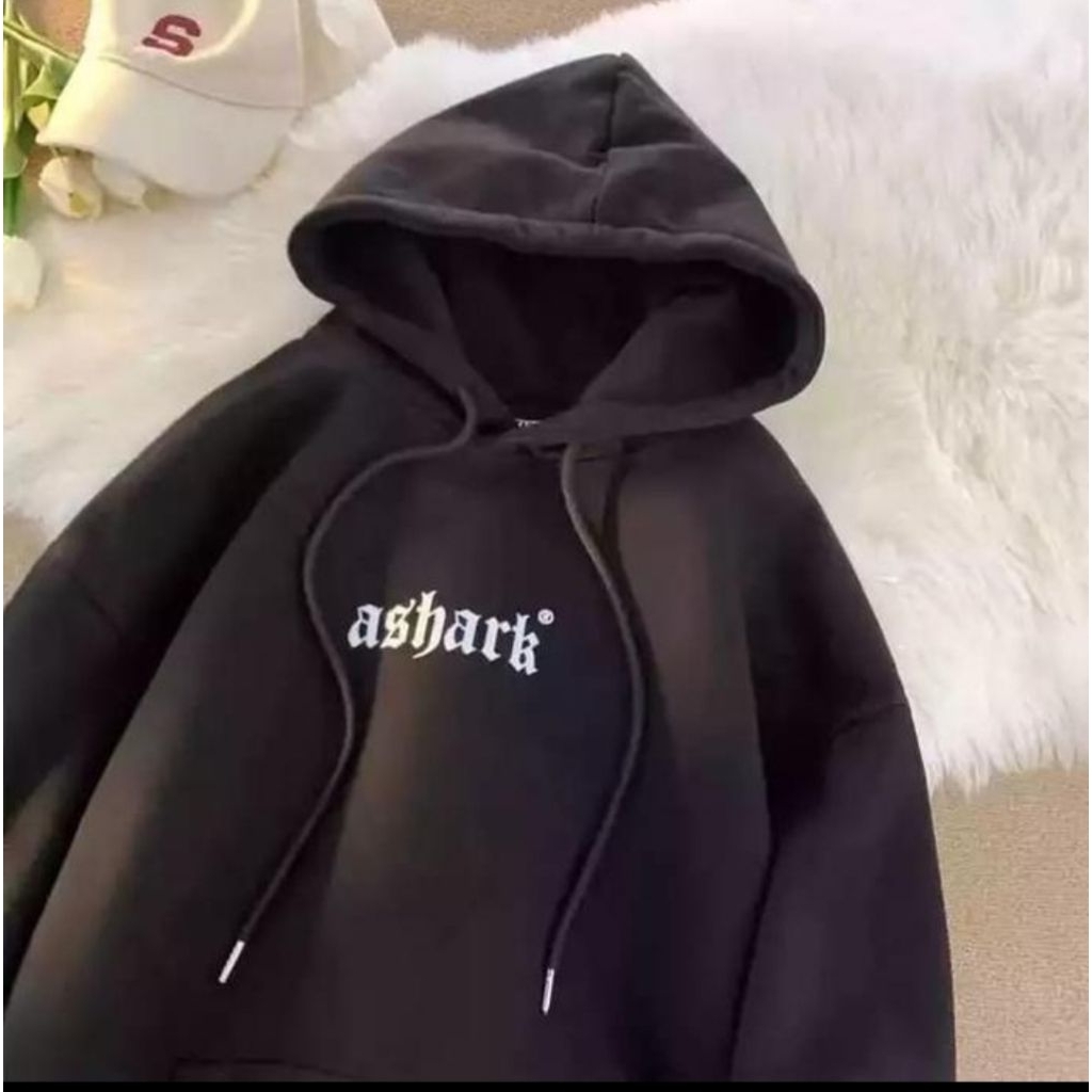 Sweater Hoodie Ashark Unisex Laki-Laki dan Perempuan Oversize Kekinian dengan Zipper - Wanita baju a