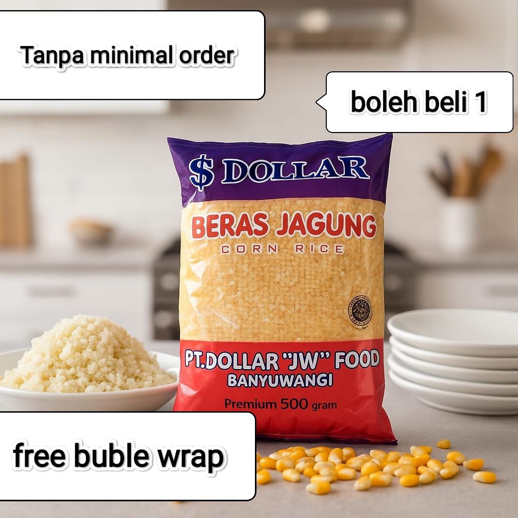 

Beras jagung dollar premium 500gr