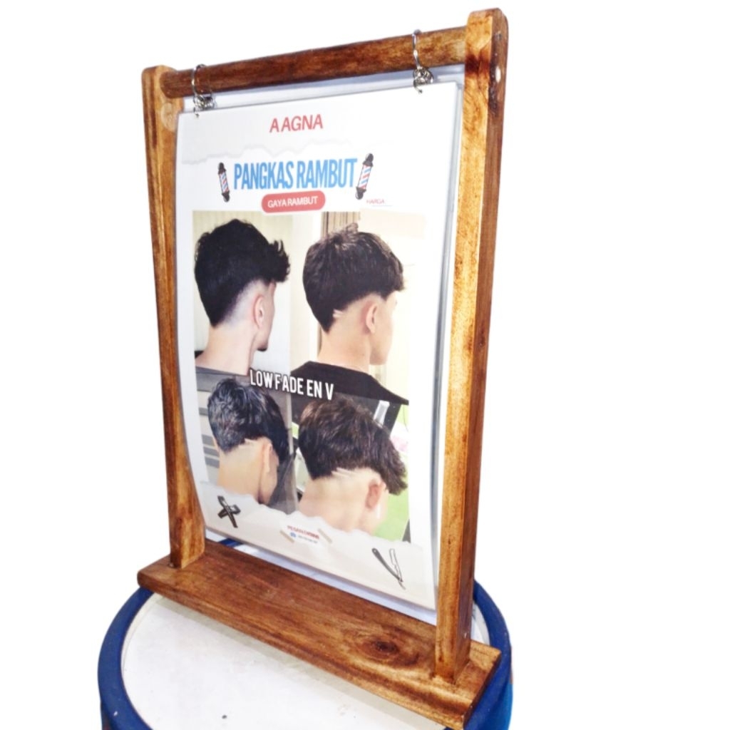 

RUSTIC Tentcard kayu a4 dan f4 dudukan stand tempat menu hanger nomer meja tent card