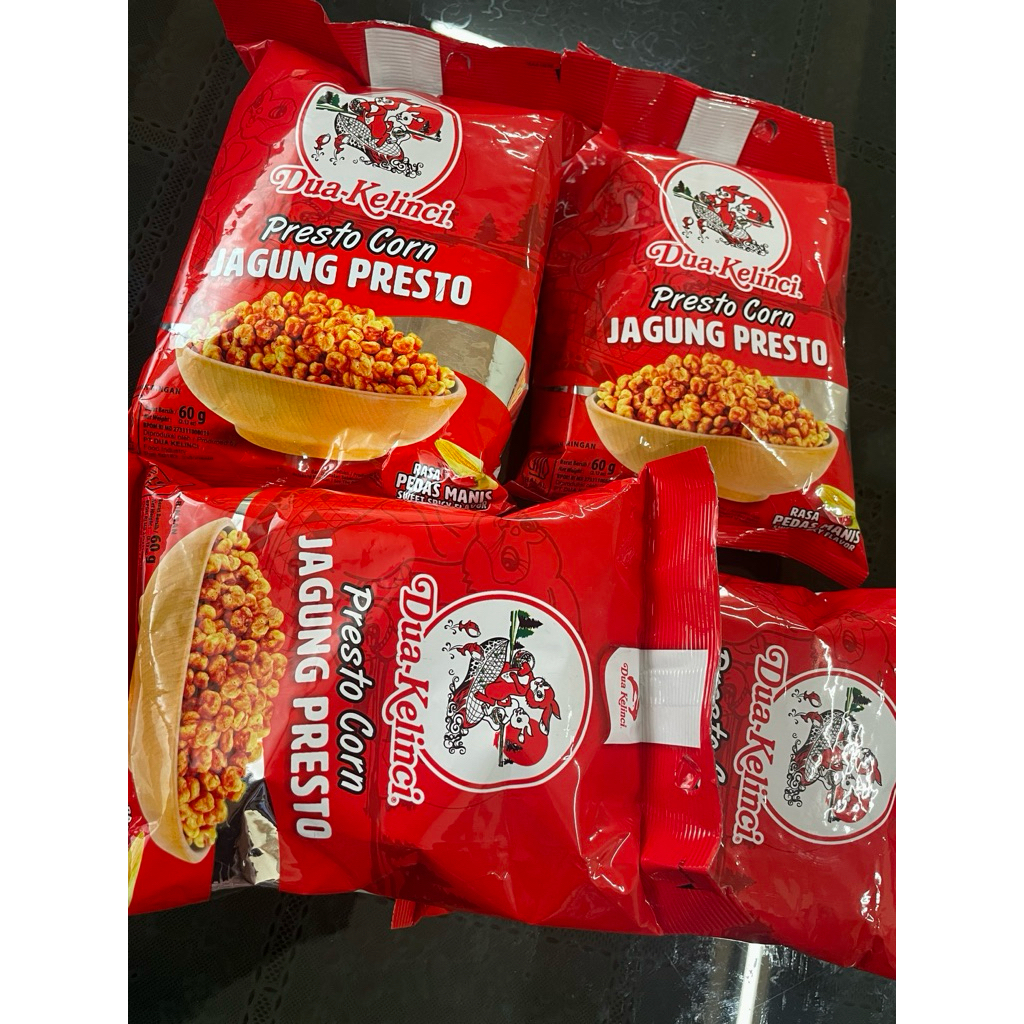 

DUA KELINCI JAGUNG PRESTO CORN PEDAS MANIS 60GR SWEET SPICY