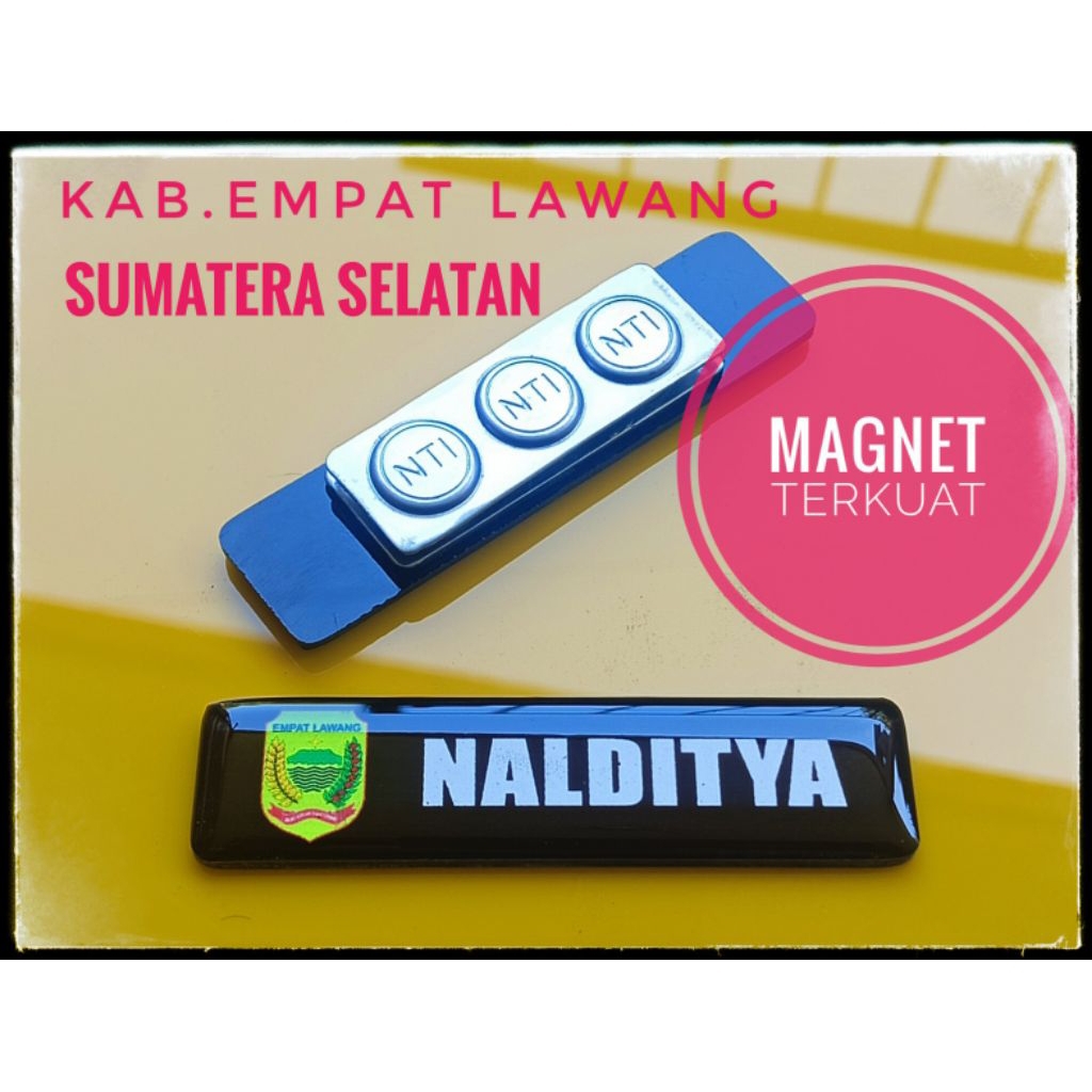 

Empat Lawang, Jombang, Tapin, Kota Waringin Barat, Surabaya, Nabire, Nganjuk, Kota Baru , Tuban, Kota Madiun - Name Tag /Papan Nama Dada Pegawai ASN PNS