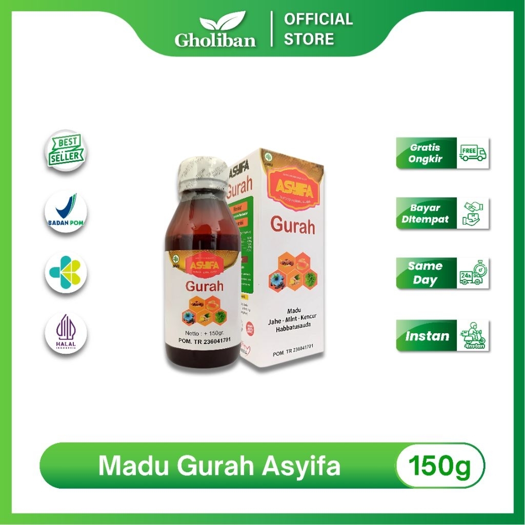 

ASYIFA Madu Gurah 150g Solusi Alami Melegakan Pernafasan