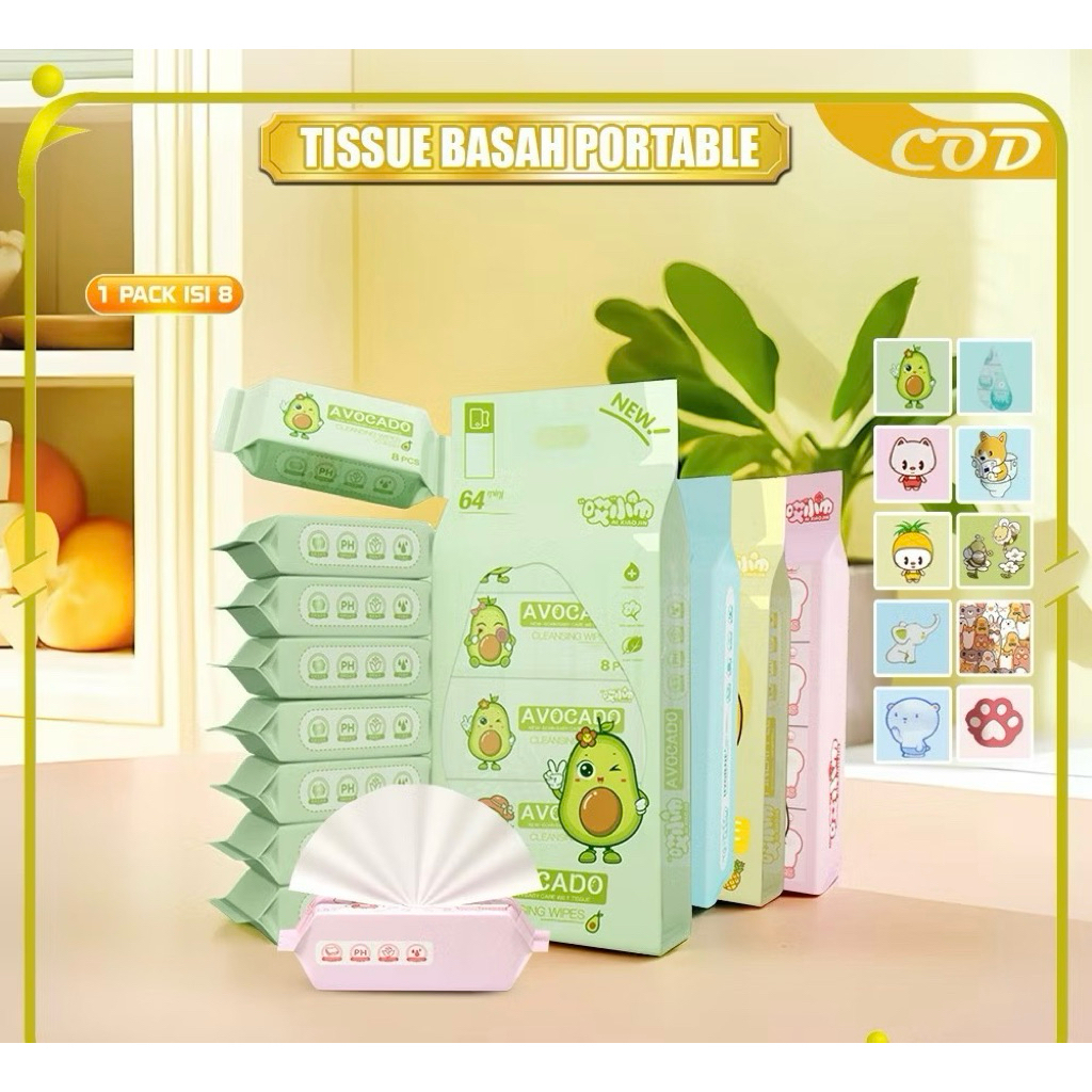 TISU BASAH MINI ISI 8 pack